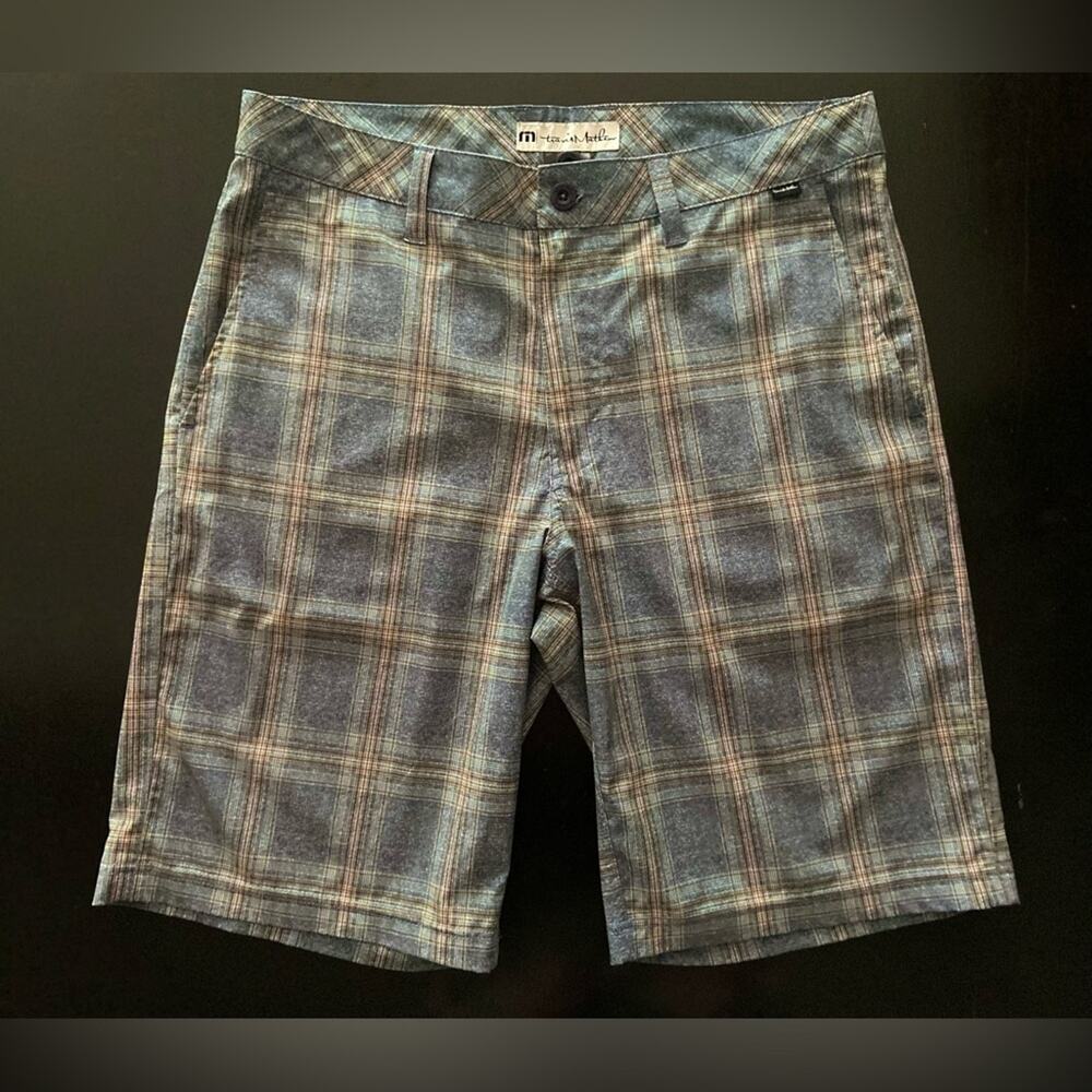TRAVIS MATHEW Grey Plaid Hybrid Shorts Mens sz 32